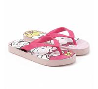 Chanclas Flip Flop Hello Kitty Niña - 100% EVA Ligera y Cómoda, Tira Rosa Fucsia y Suela Rosa, Estampado Multicolor Sanrio, Licencia Oficial, Playa y Piscina