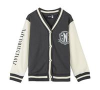 CERDÁ LIFE'S LITTLE MOMENTS | Chaqueta Miercoles Cotton Brushed Baseball Wednesday Unisex - Cahqueta Miercoles Addams Suave y Cálida 100% Algodón Negra, Inspirada en la Familia Addams