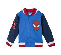 CERDÁ LIFE'S LITTLE MOMENTS | Chaqueta Spiderman Cotton Brushed Baseball Unisex - Chaqueta Spiderman 100% AlgodónCálida y Suave Color Azul, Diseño Exclusivo de Marvel