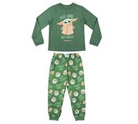 CERDÁ LIFE'S LITTLE MOMENTS Chica de Baby Yoda en The Mandalorian-Pijama Familiar a Juego 100% Algodón-Licencia Oficial Disney, Verde Oscuro, 8 Años para Niñas (2200008188_C58)