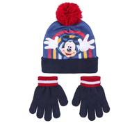 CERDÁ LIFE'S LITTLE MOMENTS - Conjunto de 2 Piezas de Mickey Mouse - Conjunto Gorro y Guantes de Invierno para Niño de Color Azul - Licencia Oficial Disney