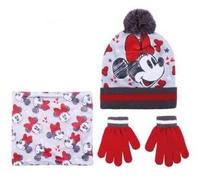 CERDÁ LIFE'S LITTLE MOMENTS - Conjunto de 3 Piezas de Minnie Mouse - Conjunto Gorro, Braga y Guantes de Invierno para Niña de Color Gris - Licencia Oficial Disney