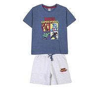CERDÁ LIFE'S LITTLE MOMENTS Conjunto de Dos Piezas niño de Verano | Pantalon Corto + Camiseta de Algodón 100% de Superhéroes Licencia Oficial Marvel, Azul Marino, 14 años para Niños
