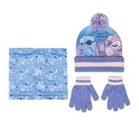 CERDÁ – Conjunto gorro, guantes y braga Stitch, 3 piezas, multicolor, talla única para niños