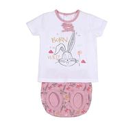 CERDÁ LIFE'S LITTLE MOMENTS - Conjunto veraniego de 2 Piezas Compuesto por Ranitas Bebe Niña y Camisetas para Bebe de Manga Corta | Fabricado en algodón 100% con los personajes de Looney Tunes