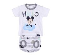 CERDÁ LIFE'S LITTLE MOMENTS - Conjunto veraniego de 2 Piezas con Ranitas Bebe Niño y Camisetas para Bebe de Manga Corta | Fabricado en algodón 100% estampado de Mickey Mouse