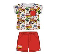 CERDÁ LIFE'S LITTLE MOMENTS Conjunto verano para Niño de Iron Man, Hulk, Capitan America, Pantalón Corto y Camiseta de manga Corta, Licencia Oficial Marvel
