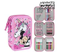 CERDÁ LIFE'S LITTLE MOMENTS - Estuche Escolar 3 Compartimentos Niña de Minnie Mouse - Licencia Oficial Disney