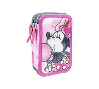 CERDÁ LIFE'S LITTLE MOMENTS - Estuche Escolar 3 Compartimentos Niña de Minnie Mouse - Licencia Oficial Disney