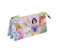 CERDÁ LIFE'S LITTLE MOMENTS - Estuche Escolar 3 Compartimentos Niña de Princess, Podrá Llevar Todo el Material Escolar Necesario para Primaria, Rosa, 2100003845