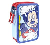 CERDÁ LIFE'S LITTLE MOMENTS - Estuche Escolar 3 Compartimentos Niño de Mickey Mouse - Licencia Oficial Disney