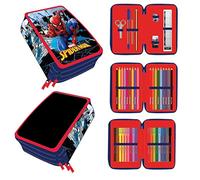 CERDÁ LIFE'S LITTLE MOMENTS - Estuche Escolar 3 Compartimentos Niño de Spiderman | Incluye Todo el Material Escolar Necesario para Preescolar y Primaria - Licencia Oficial Marvel