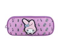 CERDÁ LIFE'S LITTLE MOMENTS Estuche ovalado triple My Melody Cerdà | Licencia Oficial Sanrio | 3 compartimentos | Escuela primaria y secundaria | Rosa Impresión Kawaii con parche engomado