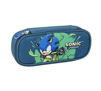 CERDÁ LIFE'S LITTLE MOMENTS Estuche Portatodo Ovalado de Sonic Prime - Color Azul Oscuro - 8,5 x 5 x 22,5 cm - Cierre de Cremallera - Versátil y Duradero - Producto Original Diseñado en España
