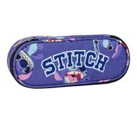 CERDÁ LIFE'S LITTLE MOMENTS Estuche Portatodo Ovalado de Stitch - Color Morado - 8,5 x 5 x 22,5 cm - Cierre de Cremallera - Versátil y Duradero - Producto Original Diseñado en España