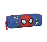 CERDÁ LIFE'S LITTLE MOMENTS Estuche Portatodo Rectangular de Spiderman - Color Azul - 20x5,5x5,5 cm - Fabricado en Poliéster - Cierre de Cremallera - Producto Original Diseñado en España