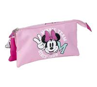 CERDÁ Estuche 3 compartimentos Life's Little Moments Minnie Fucsia 11,5x2x22,5 cm