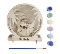 CERDÁ LIFE'S LITTLE MOMENTS Figuras Coloreables de Madera Stitch - Set de Figuras Infantiles para Pintar con Diseño de Stitch, Fabricadas en Madera Natural para Actividades Artísticas