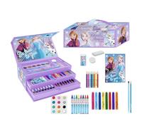 Set de Papelería Coloreable Frozen - Estuche Completo con Rotuladores, Lápices de Colores y Accesorios Escolares Decorados con Elsa, Anna y Olaf para Niñas que Aman Dibujar y Pintar