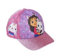 Gorra Infantil con Visera de Gabby's Dollhouse-Rosa y Morado-Medida de 53 cm-Elaborada con 100% Poliéster-Producto Original Diseñado en España
