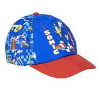 Gorra Infantil con Visera de Sonic-Azul y Rojo-55 cm-Elaborada con 100% Poliéster-Estampado de Sonic-Producto Original Diseñado en España