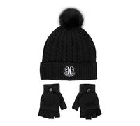 CERDÁ LIFE'S LITTLE MOMENTS Diseño Divertido y Único-Gorro y Guantes Wednesday Conjunto de 2 Piezas, Multicolor, One Size para Niños