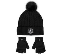CERDÁ LIFE'S LITTLE MOMENTS | Gorro y Guantes Wednesday Diseño Divertido y Único - Gorro y Guantes Wednesday Ideal para el Invierno