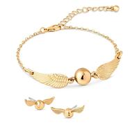 CERDÁ LIFE'S LITTLE MOMENTS Harry Potter - Juego de pulsera y aretes dorados a juego, regalo para niñas