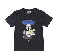 CERDÁ LIFE'S LITTLE MOMENTS Manga Corta Niño de The Mandalorian | Camiseta de Verano 100% de Algodón-Licencia Oficial Star Wars, Negro, Normal para Niños