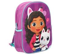 CERDÁ LIFE'S LITTLE MOMENTS Mochila 3D para niños, guardería, escuela materna, tiempo libre | Bolsa merienda con relieve con correas acolchadas | Varios personajes, Morado Rosa 7629, Mini, Gabby's