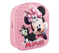 CERDÁ LIFE'S LITTLE MOMENTS Mochila 3D para niños, guardería, escuela materna, tiempo libre | Bolsa merienda con relieve con correas acolchadas | Varios personajes, Rosa Rosa 1227, Mini, Minnie
