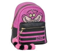 Mochila Casual de Disney - Color Rosa - 22,5x22,5x7cm - Fabricada en PU - Estampado del Gato Cheshire