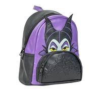 CERDÁ Mochila casual Villanas de Disney – Estampado Maléfica, PU Negro 22.5x22.5x7 cm