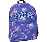 CERDÁ Mochila escolar Stitch – 32 x 12 x 42 cm, cierre de cremallera y asa ajustable, Morado
