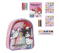 CERDÁ LIFE'S LITTLE MOMENTS Mochila Hello Kitty Infantil Set de Pinturas, Pegatinas y Libreta para Colorear | Mochila Hello Kitty Accesorios Creativos Ideal para Niñas Fans de Hello Kitty