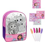 CERDÁ LIFE'S LITTLE MOMENTS Mochila Infantil Gabby’s Dollhouse para Colorear con Rotuladores y Pegatinas - Set Creativo de Mochila Personalizable para Niñas Fans de Gabby’s Dollhouse