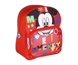 Cerdá LIFE'S LITTLE MOMENTS - Mochilas Pequeñas Infantiles de Mickey Mouse con Bolsillo Frontal Transparente, Asas Ajustables y Acolchadas - Licencia Oficial Disney