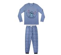 CERDÁ LIFE'S LITTLE MOMENTS Mujer Lilo y Stitch-Pijama Familiar a Juego 100% Algodón-Licencia Oficial Disney, Azul, Regular