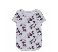 CERDÁ LIFE'S LITTLE MOMENTS Mujer Manga Corta Minnie Mouse | Camiseta de Verano 100% de Algodón-Licencia Oficial Disney, Gris, XS