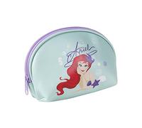 CERDÁ LIFE'S LITTLE MOMENTS Neceser de Viaje de La Sirenita - Color Azul Claro - Gran Capacidad de Almacenamiento - Cierre de Cremallera - Estampado de Ariel - Producto Original Diseñado en España