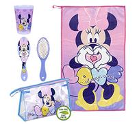 CERDÁ LIFE'S LITTLE MOMENTS - Neceser Infantil Transparente de Minnie Mouse compuesto de [ Vaso de Plástico + Cepillo de Pelo + Toalla Microfibra] | Licencia Oficial Disney