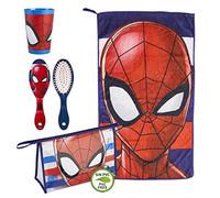 CERDÁ LIFE'S LITTLE MOMENTS - Neceser Infantil Transparente de Spiderman Compuesto de [ Vaso de Plástico + Cepillo de Pelo + Toalla Microfibra] | Licencia Oficial Marvel