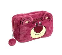CERDÁ LIFE'S LITTLE MOMENTS Neceser Lotso Toy Story de Peluche para Niña y Mujer, Bolsa de Aseo Grande 23x15x9 cm, Organizador de Viaje Disney Suave con Cremallera, para Maquillaje y Cosméticos Rosa
