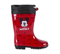 CERDÁ LIFE'S LITTLE MOMENTS - Botas de Agua Niños con Stopper Regulador para Mayor Ajuste y Minimizar la Entrada de Agua | Botas de Agua Mickey Mouse de Color rojo - Licencia Oficial Disney
