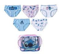 CERDÁ LIFE'S LITTLE MOMENTS Pack Braguitas Neceser Stitch - Ropa Interior Niña Algodón Suave y Transpirable, Braguitas Disney Ajustables y Cómodas, 4-5 Años