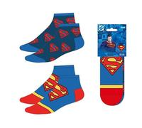 ARTESANÍA CERDÁ Pack calcetines tobilleros Superman – suaves y transpirables, uso diario y deporte