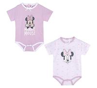 CERDÁ LIFE'S LITTLE MOMENTS - Pack de 2 Body Bebe Niña de Verano | Ropa de Bebe de Algodón 100% de Minnie Mouse - Licencia Oficial Disney