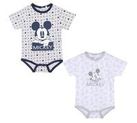 CERDÁ LIFE'S LITTLE MOMENTS - Pack de 2 Body Bebe Niño de Verano | Ropa de Bebe de Algodón 100% de Mickey Mouse - Licencia Oficial Disney