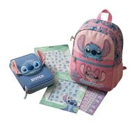 CERDÁ LIFE'S LITTLE MOMENTS Pack Escolar Stitch con Mochila de 40 cm, Plumier y Pegatinas, Todo Listo para la Vuelta al Cole