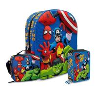 CERDÁ LIFE'S LITTLE MOMENTS Pack Escolar Vuelta al Cole Avengers - Mochila 3D + Bolsa Isotérmica + Plumier con Accesorios